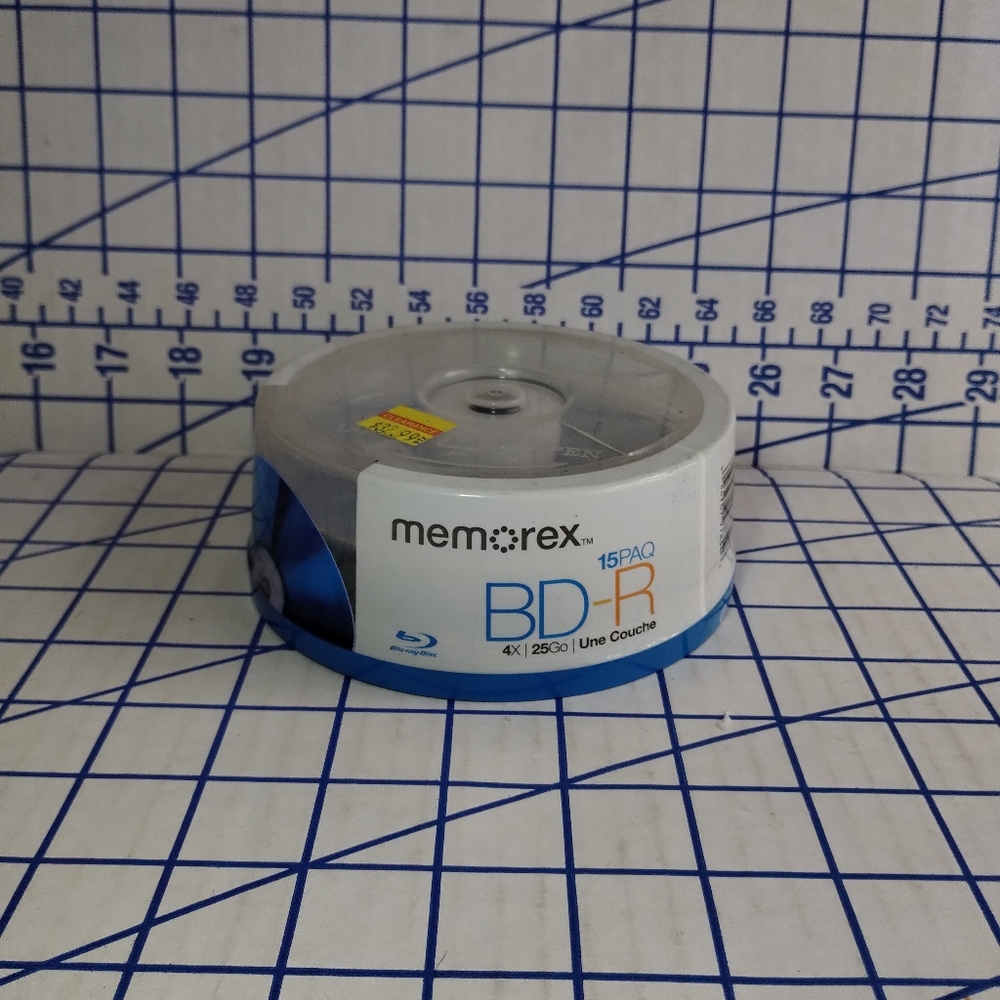 Memorex Blu-Ray BD-R 4 x 25GB  (15 Pack) Single Layer Disks - New Sealed